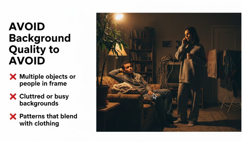 Bad background example for virtual try-on